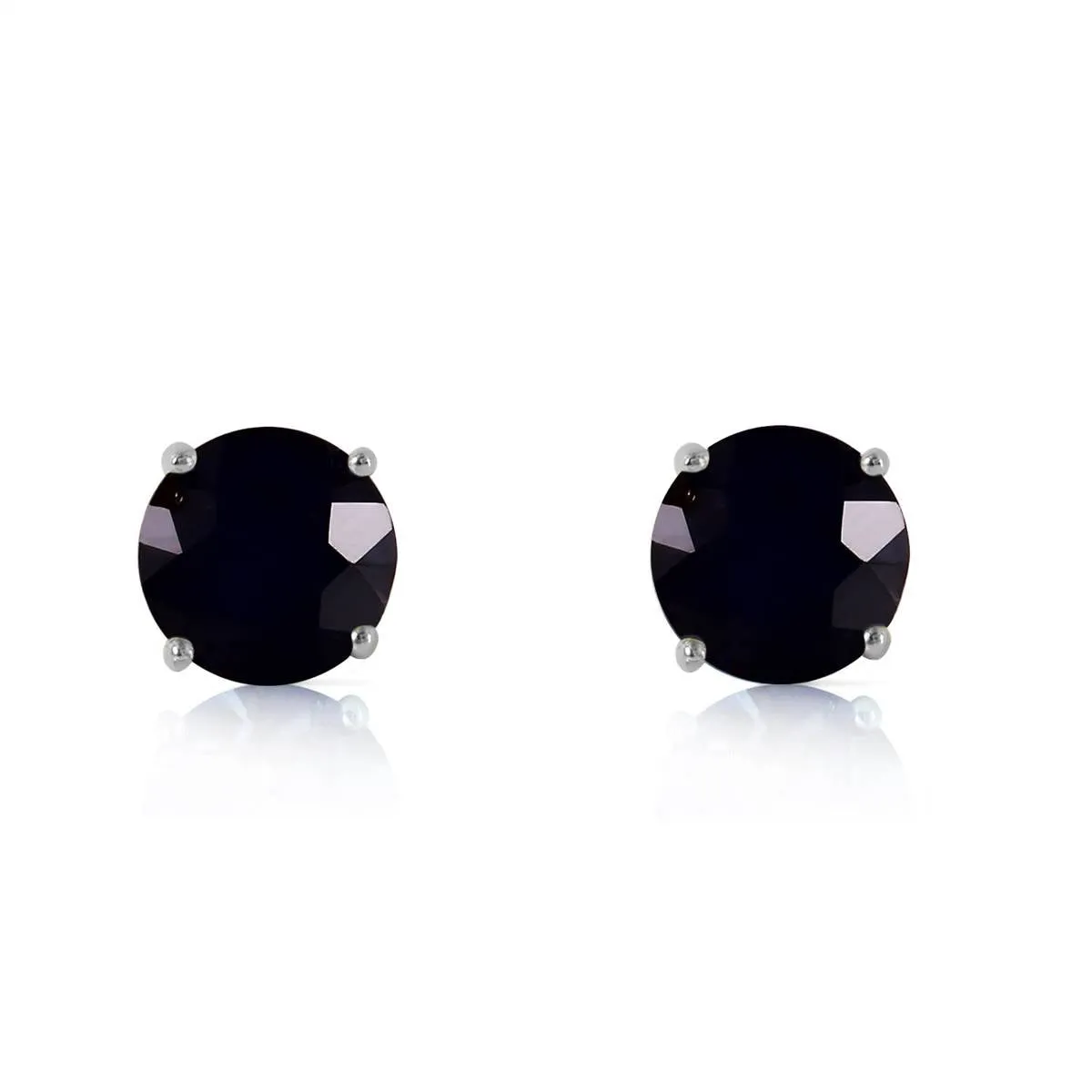 1 Carat 14K Solid White Gold Stud Earrings 1.0 Carat Natural Black Diamond