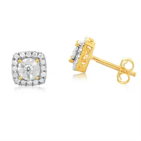 10ct Yellow Gold 1/3 Carat Diamond Stud Earrings