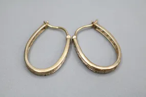 10K Yellow Gold Diamond Hoop Earrings (3.3 Grams)