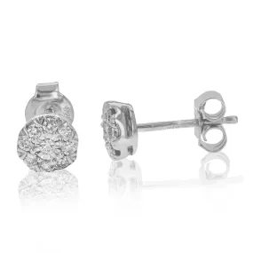 1/3 cttw Round Cut Lab Grown Diamonds Stud Earrings .925 Sterling Silver Round Studs Prong Set