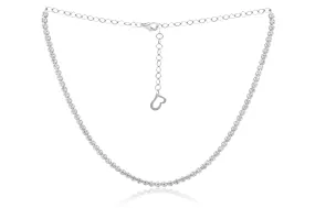 14 kt white gold, 14"  diamond choker necklace featuring 2.30 cts tw round diamonds