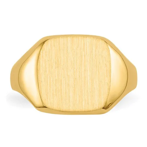 14k 10 x10 mm Open Back Signet Ring