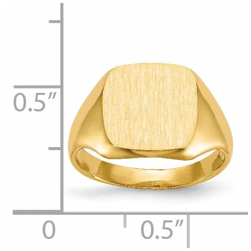 14k 10 x10 mm Open Back Signet Ring