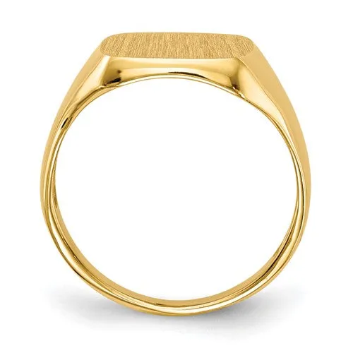 14k 10 x10 mm Open Back Signet Ring