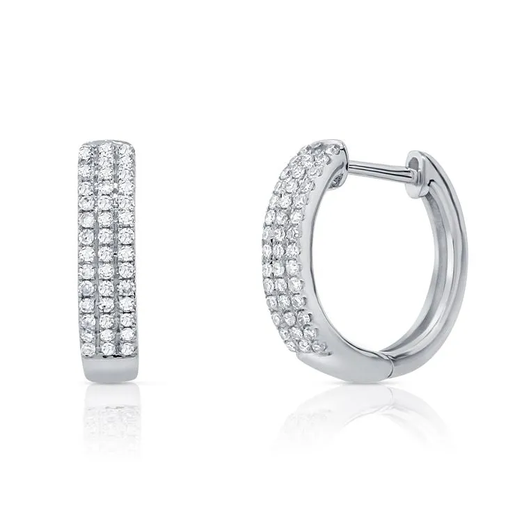 14k Gold 0.28 Carat Diamond Huggie Earrings, Available in White, Rose and Yellow Gold