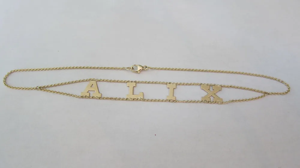 14k "Gold Caught in the Middle" Choker (Customizable)