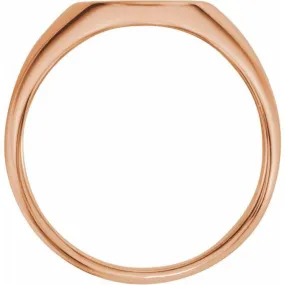 14K Rose 10x8 mm Oval Signet Ring