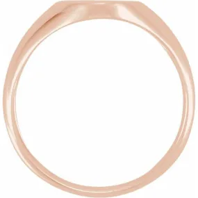 14K Rose 11x9.5 mm Oval Signet Ring