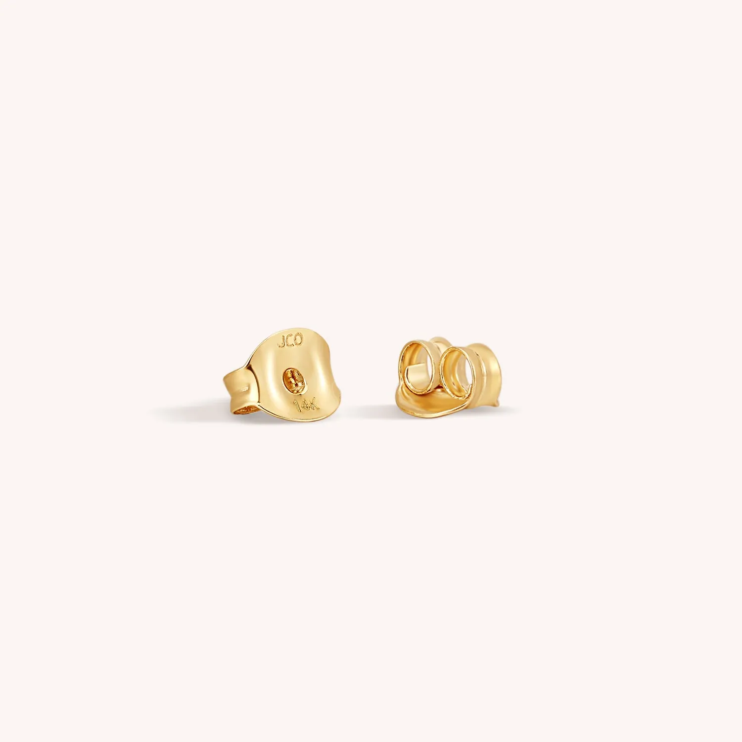 14K Solid Gold Tiny Diamond Stud Earrings