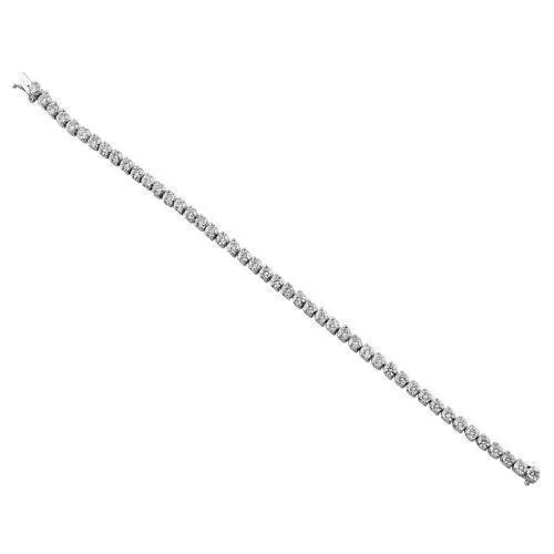 14K Solid White Gold Womens Clarity Enhanced Diamond Tennis Bracelet 5.60 Ctw