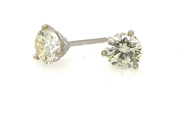 14K White Gold 1.08ctw Diamond Stud Earrings