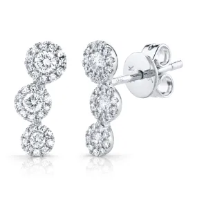 14k White Gold Diamond Earrings