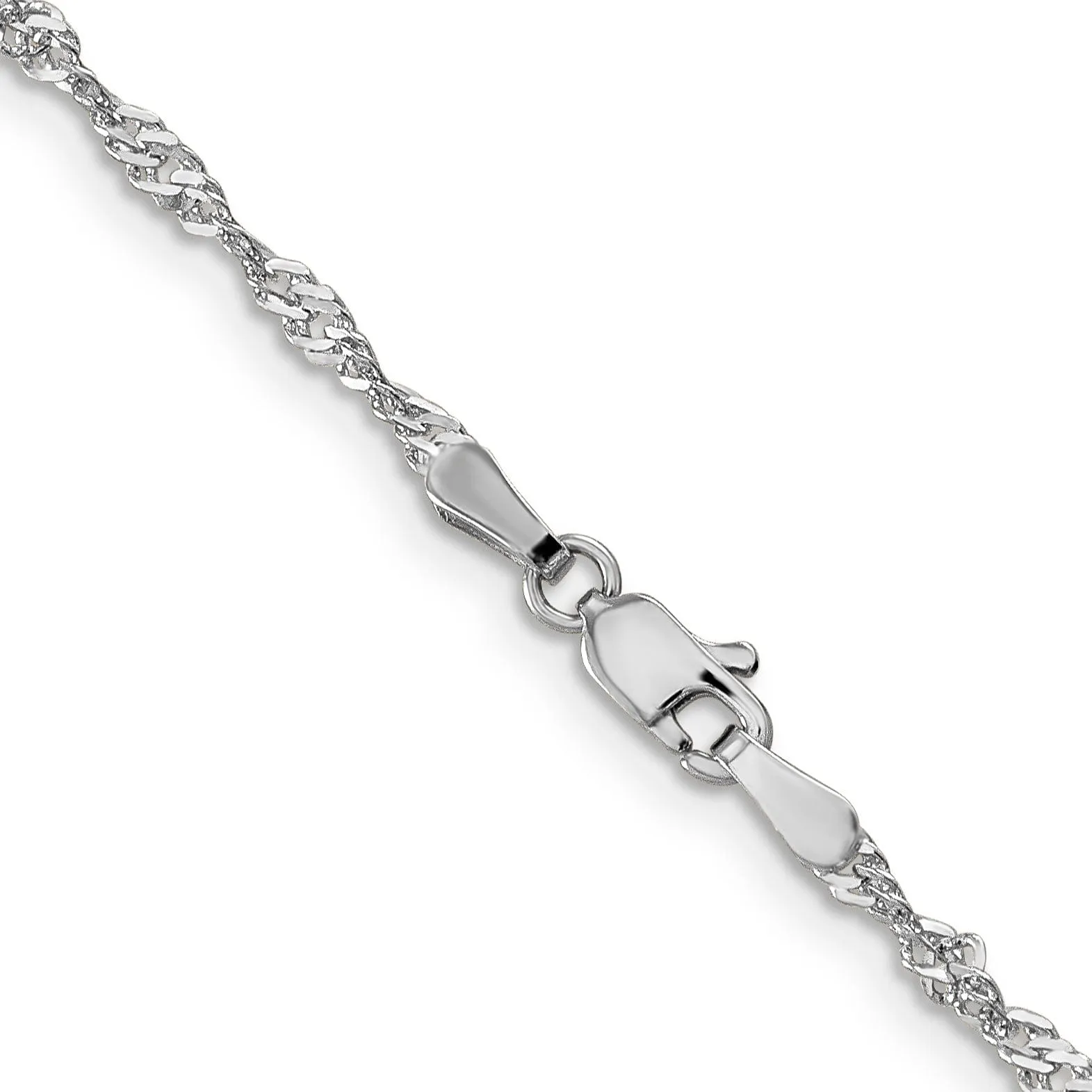 14K White Gold Singapore 8-inch bracelet