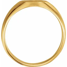 14K Yellow 10x8 mm Oval Signet Ring