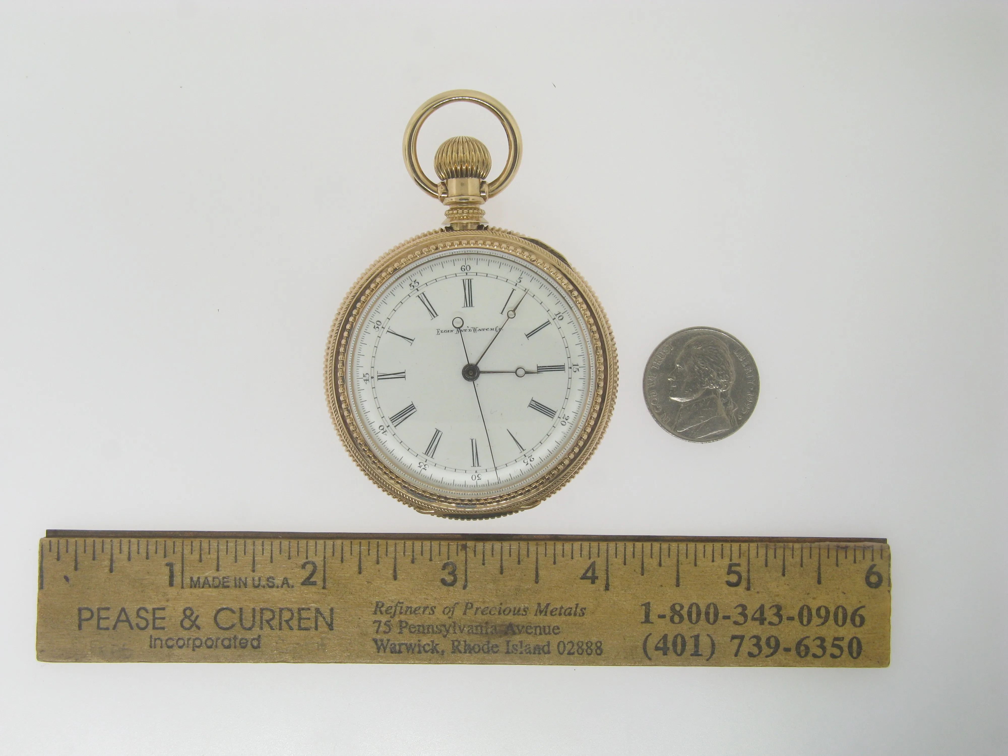 14K Yellow Gold Elgin Doctor's Pocket Watch Circa 1881 16 Size (Estate Jewelry)