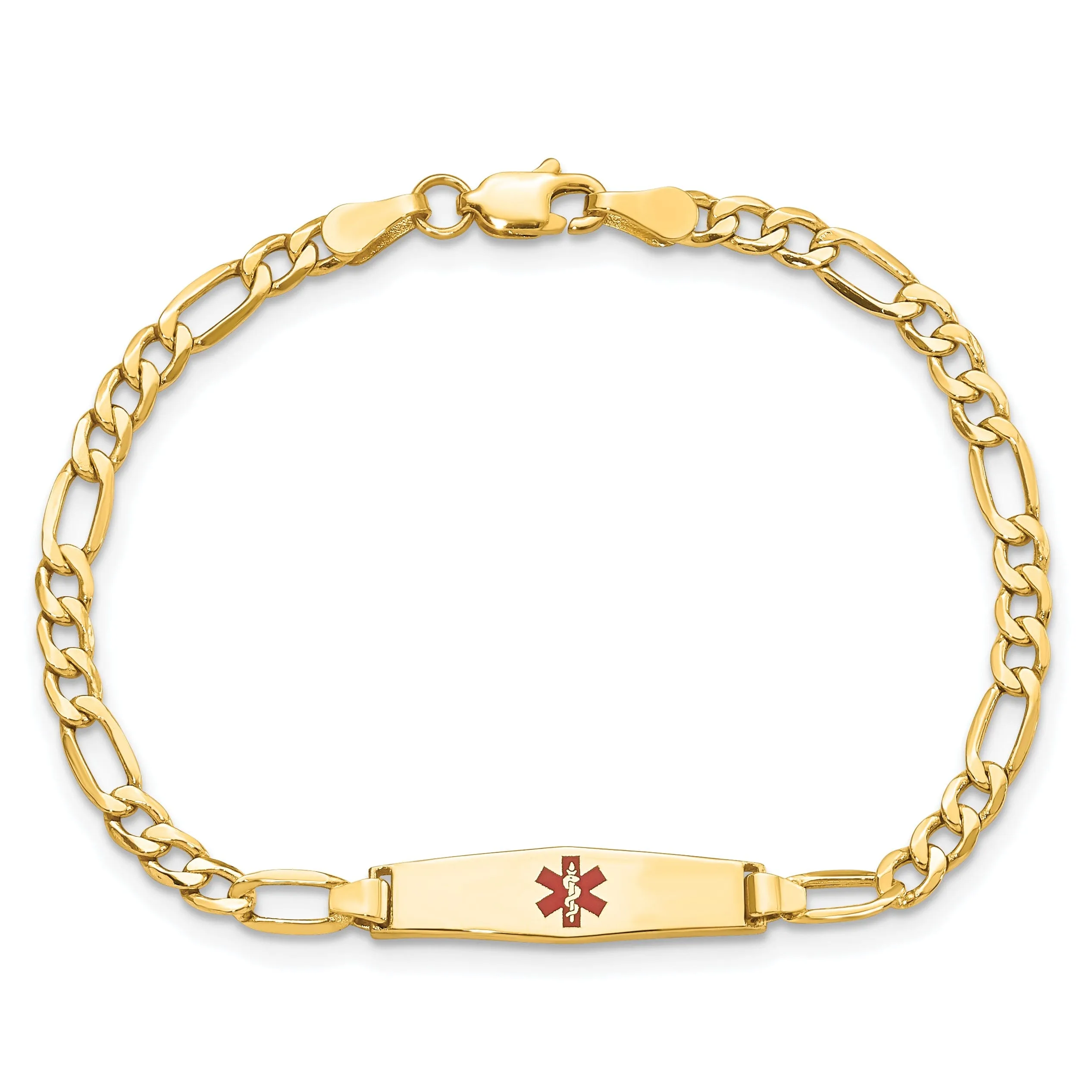 14K Yellow Gold Figaro Childrens ID Bracelet