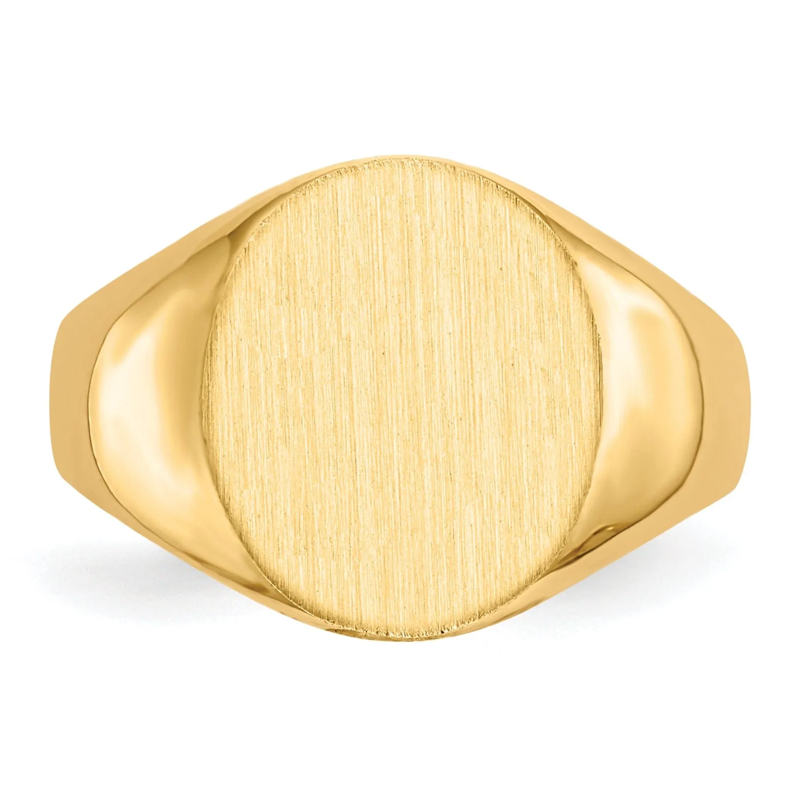 14k Yellow Gold Men's Polished Signet Ring