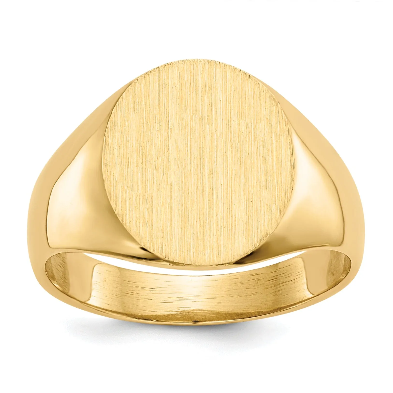 14k Yellow Gold Men's Polished Signet Ring