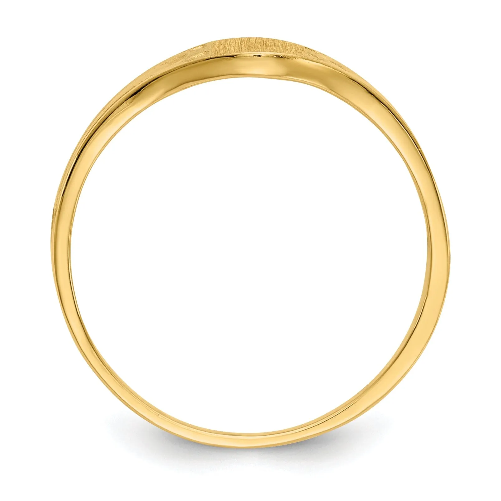 14k Yellow Gold Polished Solid Signet Ring