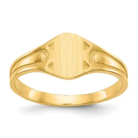 14k Yellow Gold Polished Solid Signet Ring