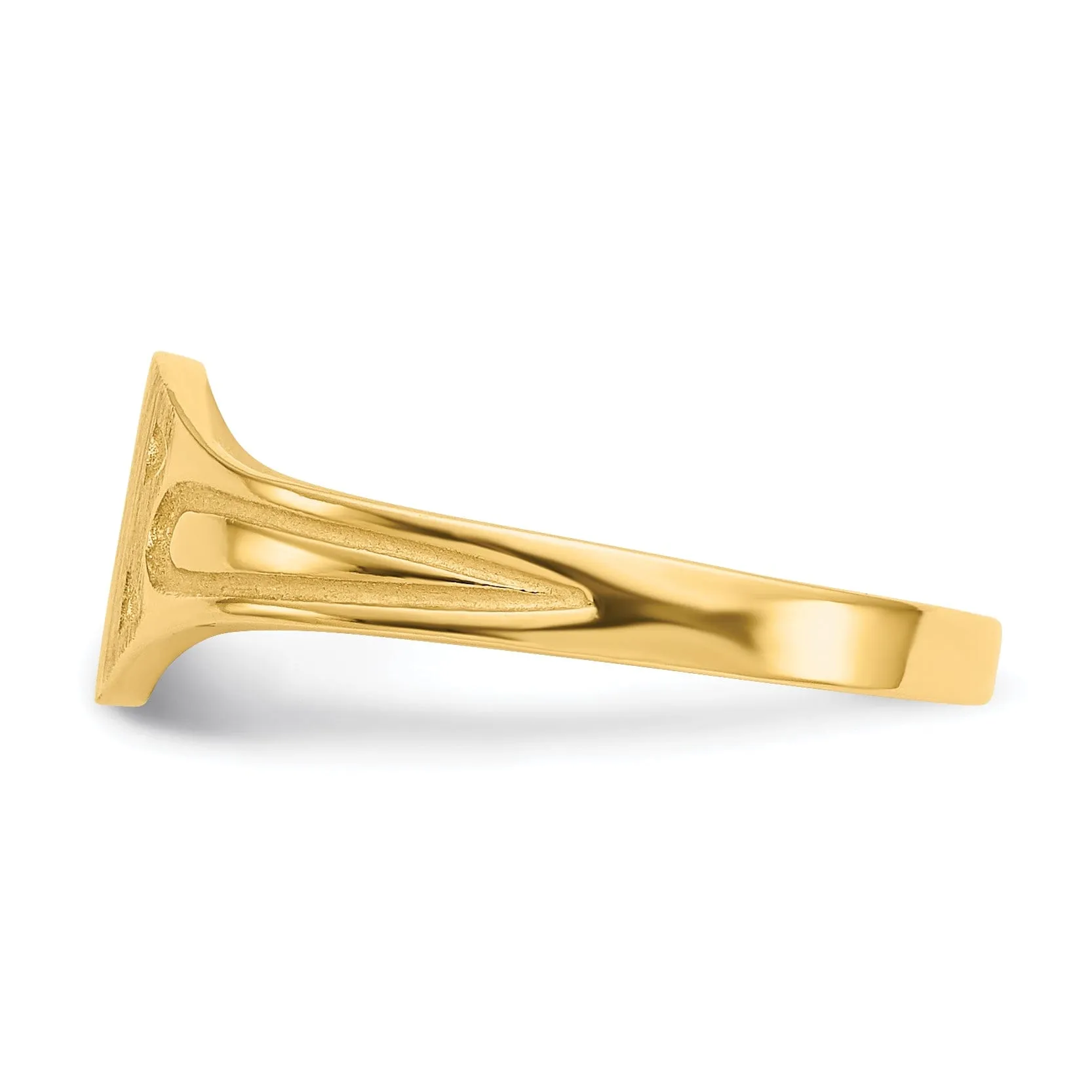 14k Yellow Gold Polished Solid Signet Ring