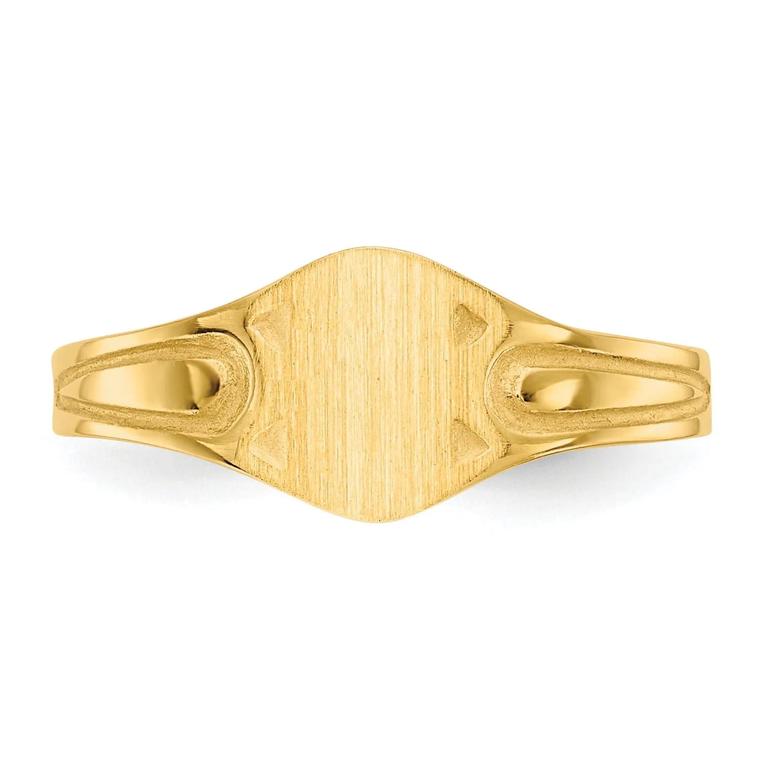 14k Yellow Gold Polished Solid Signet Ring