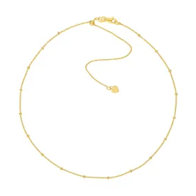 14K Yellow Gold Saturn Chain Adjustable Choker