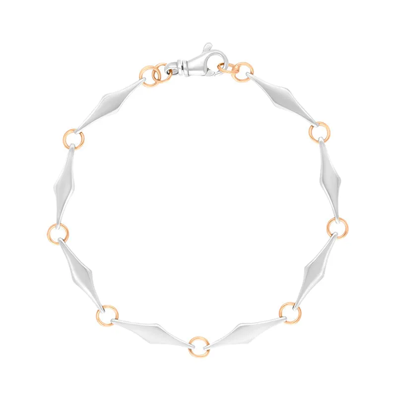 18 Rose Gold Sterling Silver Rhombus Handmade Bracelet