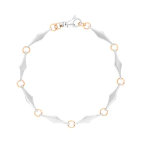 18 Rose Gold Sterling Silver Rhombus Handmade Bracelet