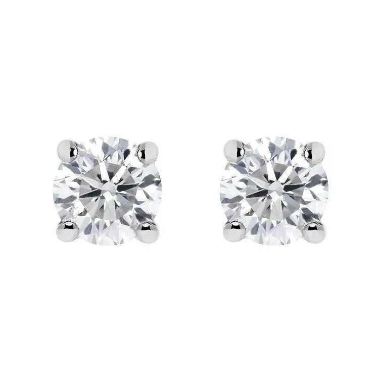 18ct White Gold 0.11ct Diamond Solitaire Stud Earrings