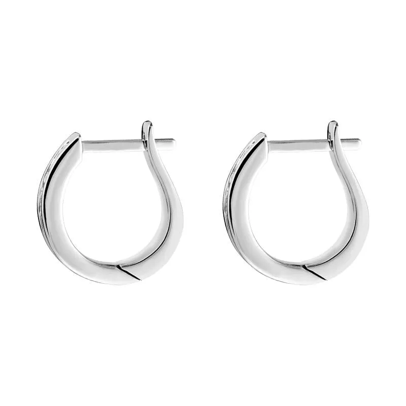 18ct White Gold 0.30ct Diamond Half Eternity Hoop Earrings