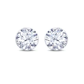 18ct White Gold 0.50ct Round Brilliant Cut Diamond Stud Earrings