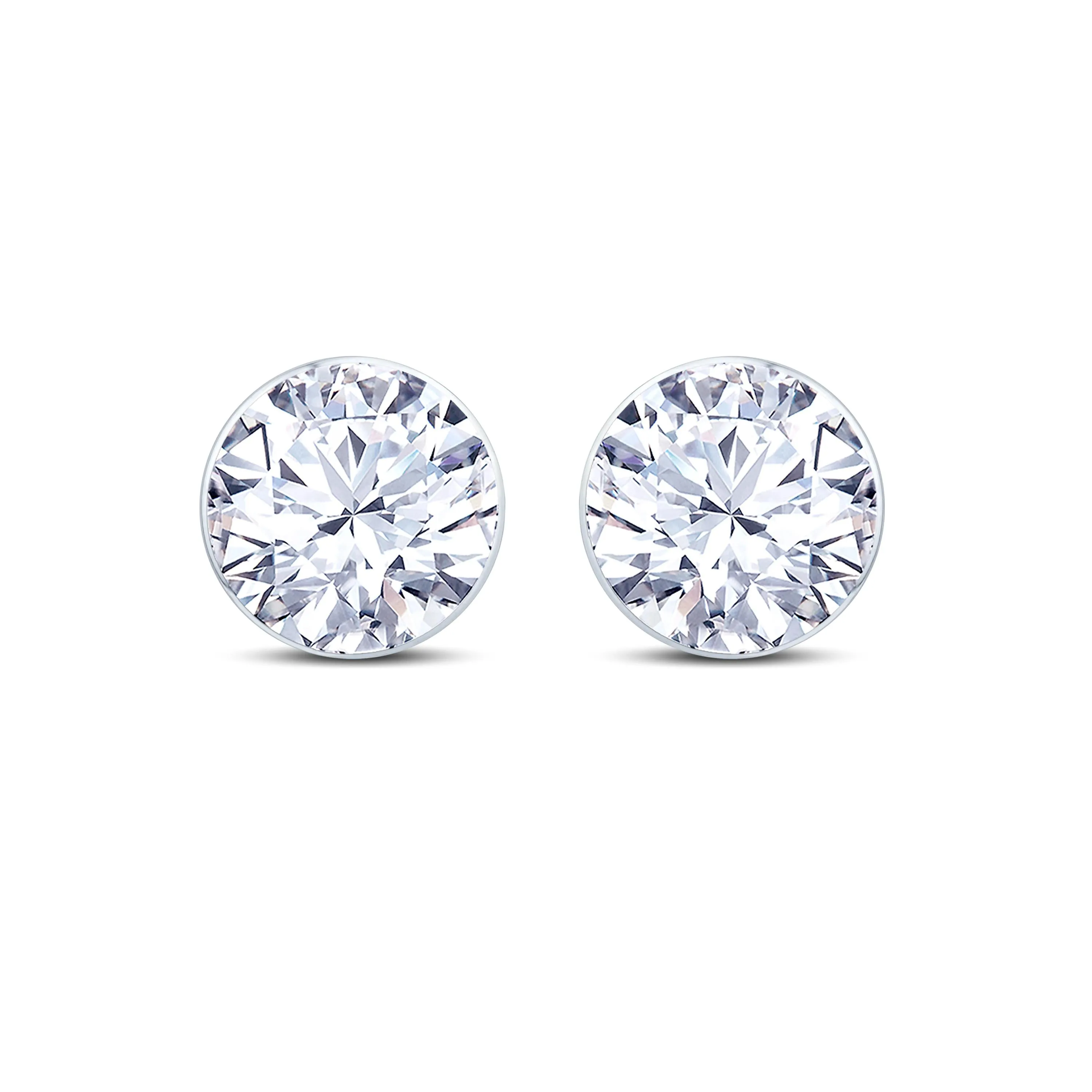 18ct White Gold 0.50ct Round Brilliant Cut Diamond Stud Earrings