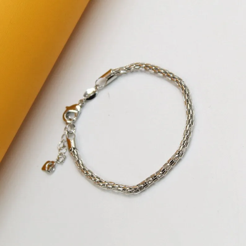 18K Gold Filled 3mm Link Mesh Bracelet (I355A)