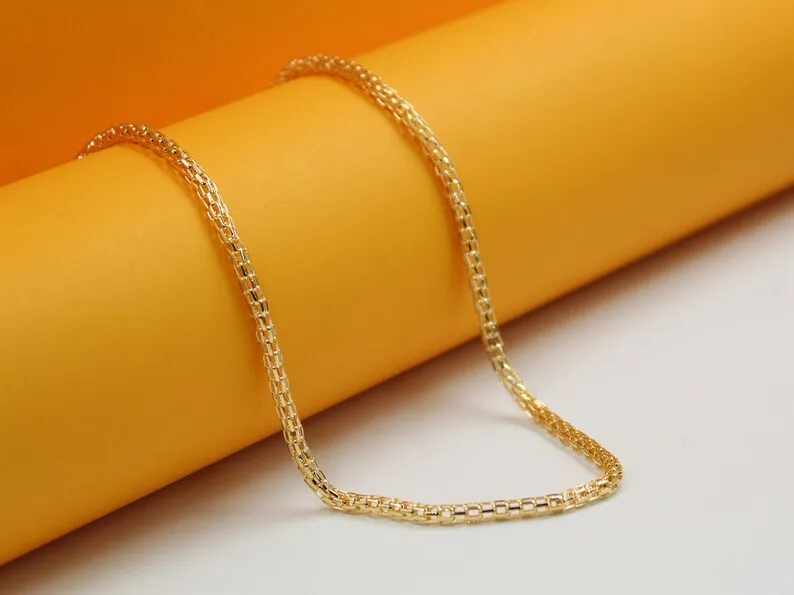 18K Gold Filled 3mm Link Mesh Bracelet (I355A)