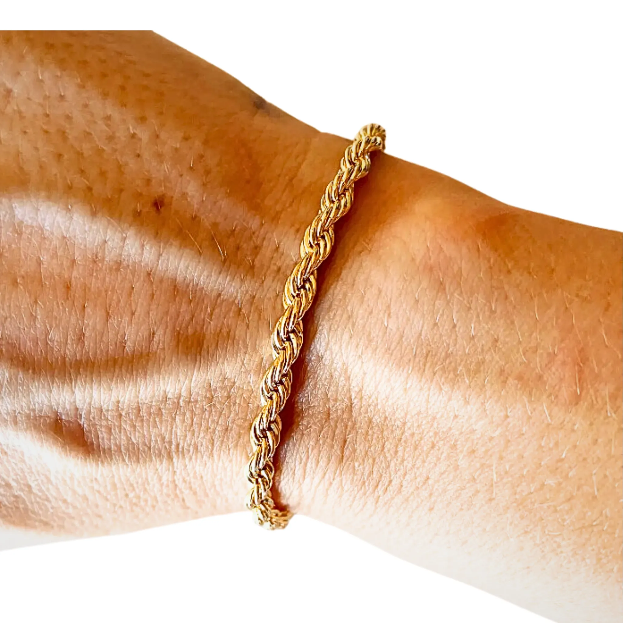 18k Gold Filled 4mm Rope Bracelet