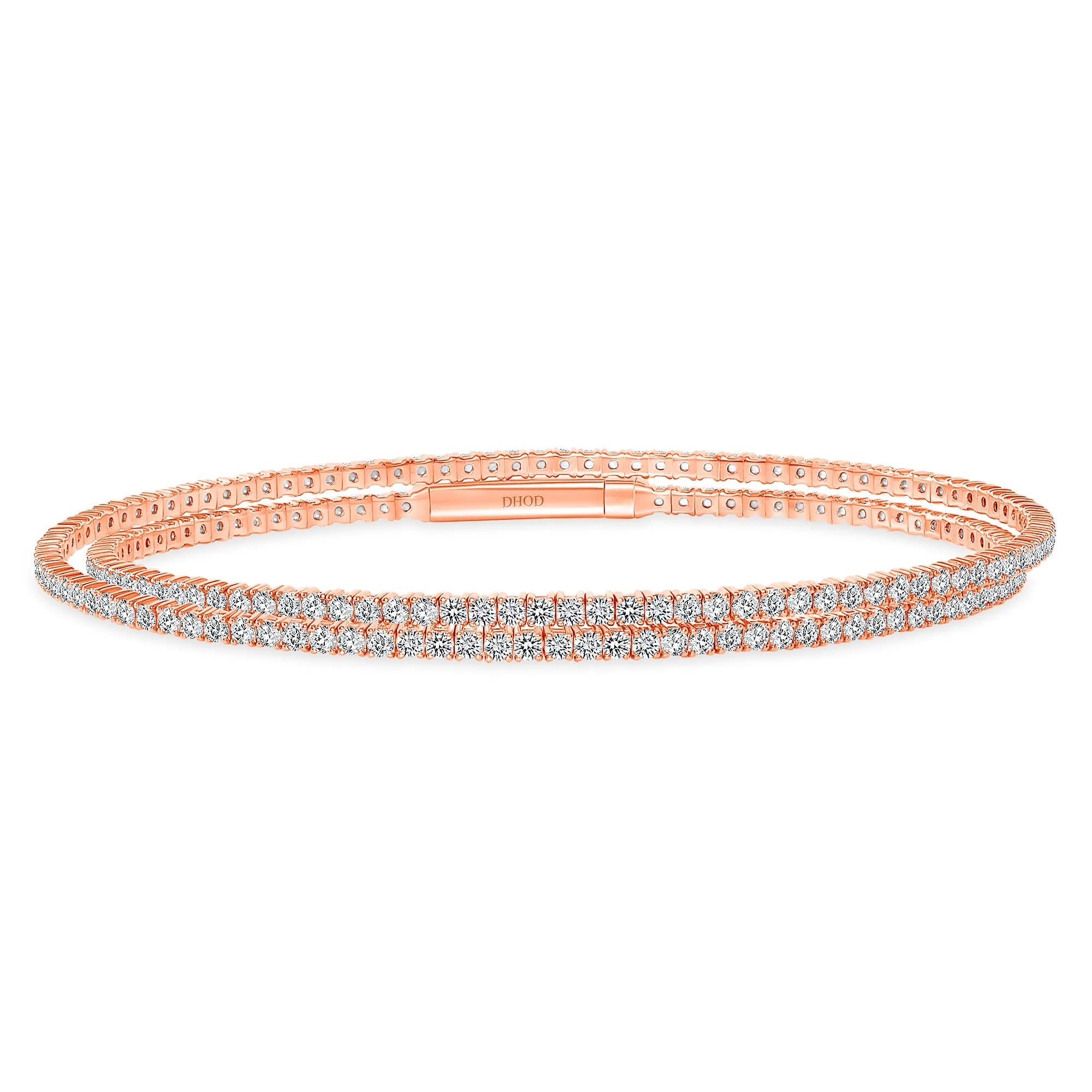 18K Gold Tennis Double Row Bangle