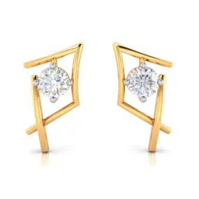 18k Kite Shape Diamond Earrings