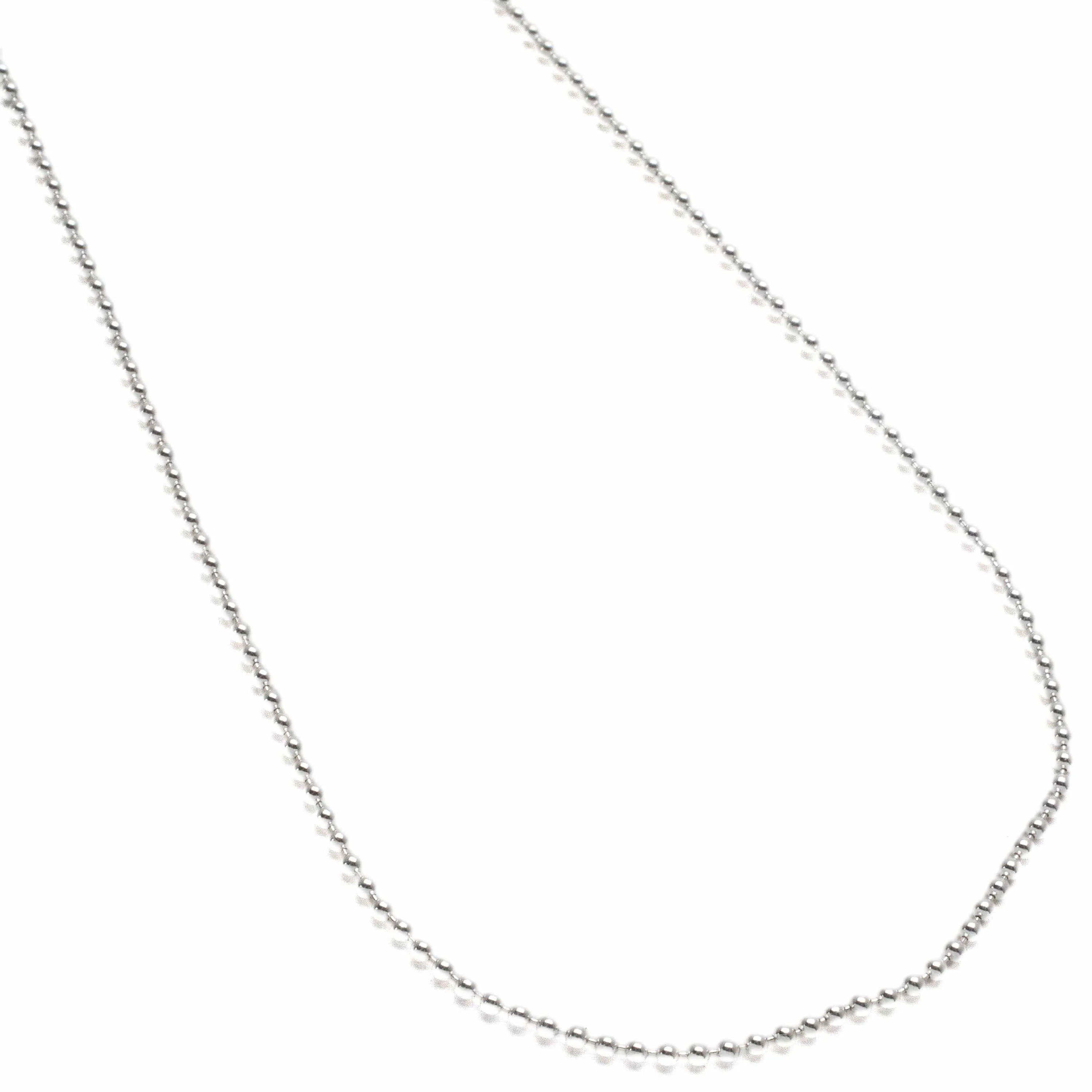 18" Italian Sterling Silver Round Beaded Chain Necklace 1.5mm