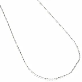 18" Italian Sterling Silver Round Beaded Chain Necklace 1.5mm