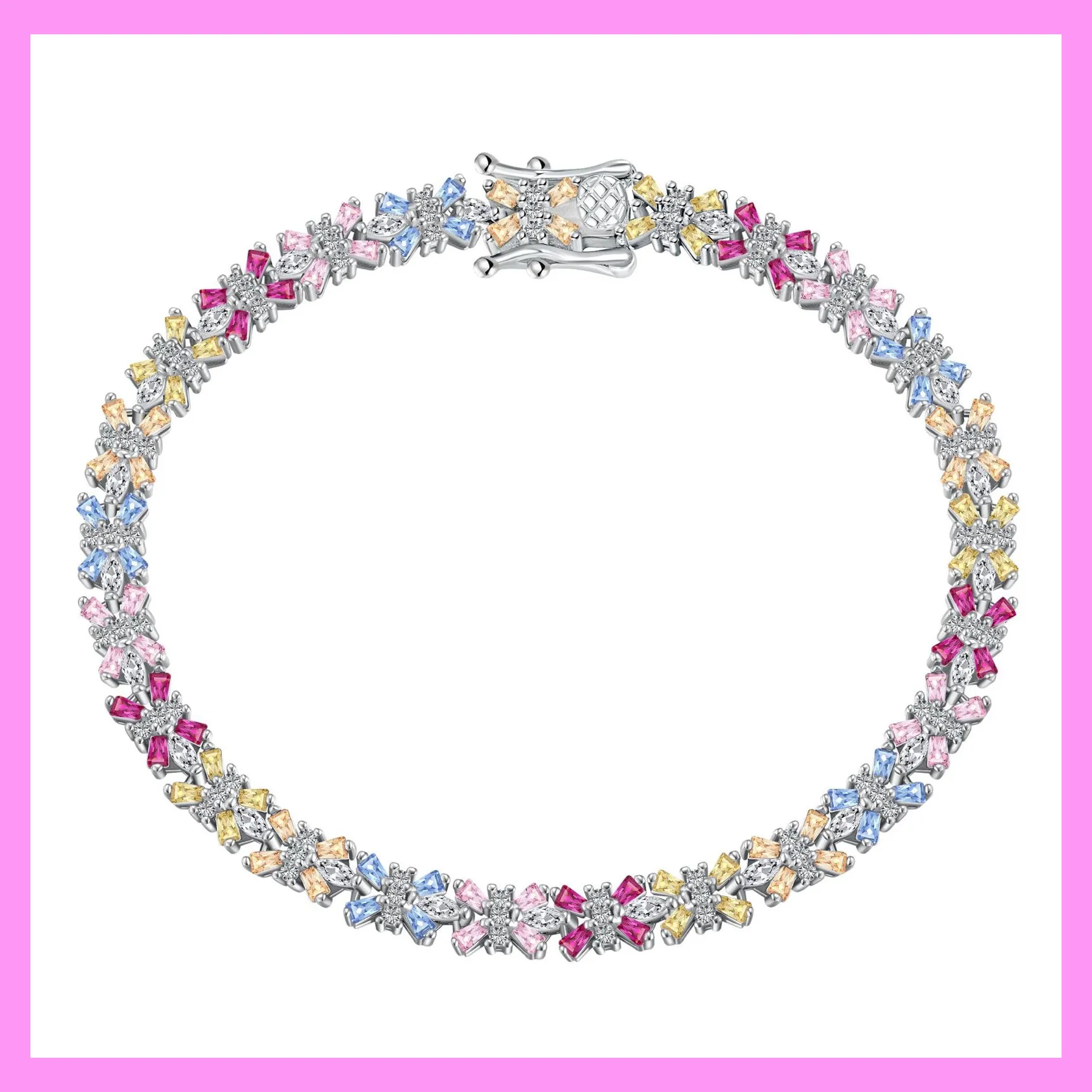 【2-43.8#】Rainbow Bee  Bracelet  for female fashion daily engagement wedding anniversary birthday present