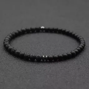 2024 4mm Beaded Bracelet Men Women Natural Agates Lava Stone Braclet Couple Brazalete Valentine's Braslet Beach Jewelry Pulseira