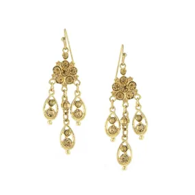 2028 Jewelry Flower Chandelier Multi Crystal Drop Earrings