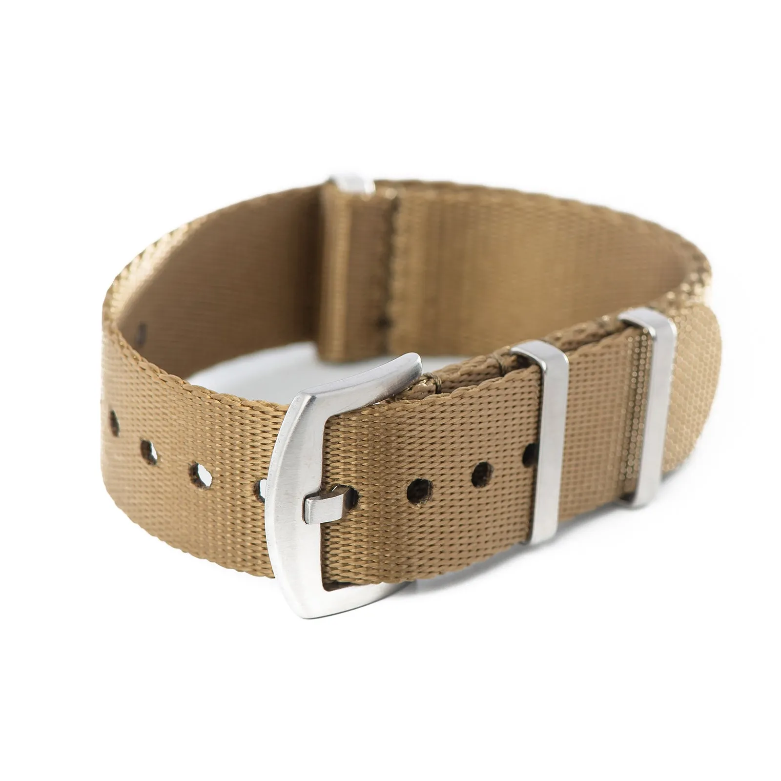 20mm 22mm Seat Belt Nylon Watch Strap - Khaki