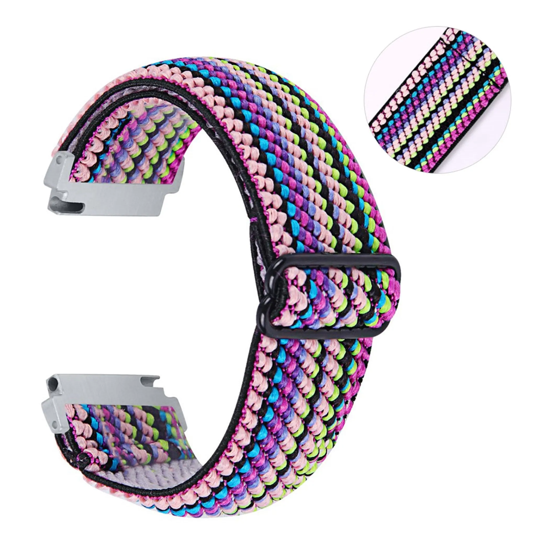 20mm Samsung Galaxy Watch 3 (41mm) / Watch Active / Gear S2 elastic pattern watch band - Multi-colored weave pattern