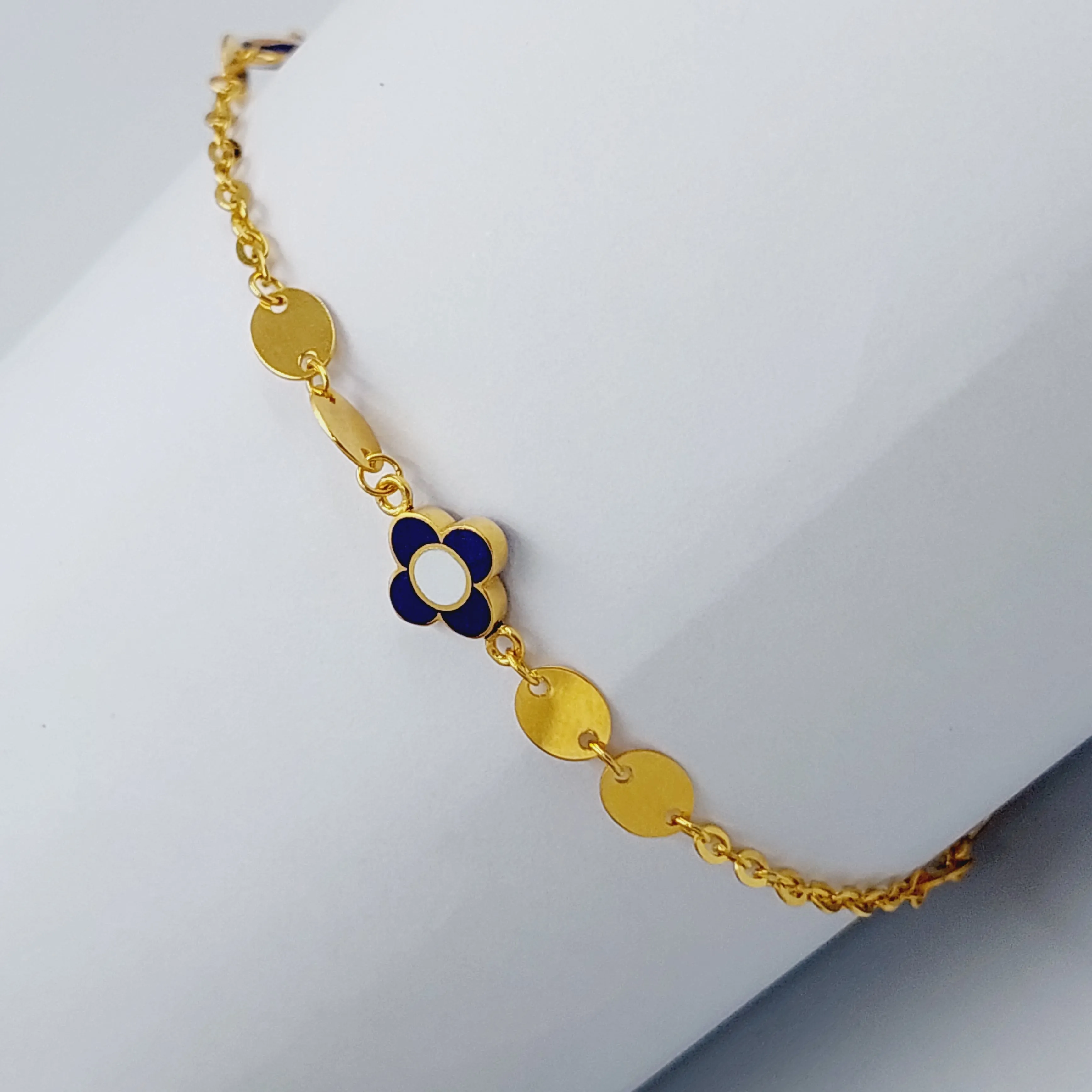 21K Clover Enamel Bracelet