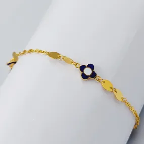 21K Clover Enamel Bracelet