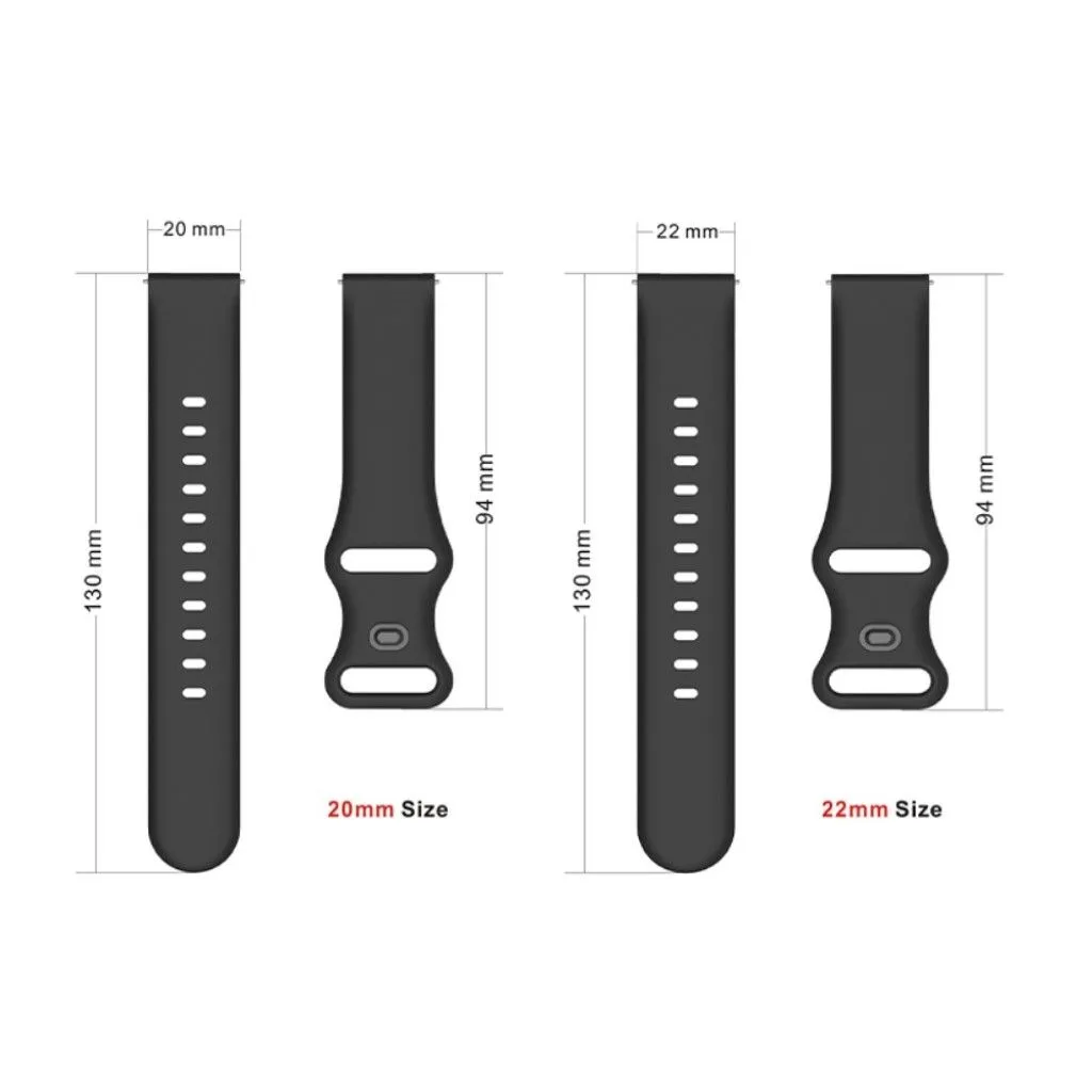 22mm Universal comfortable silicone watch strap - Wine Red