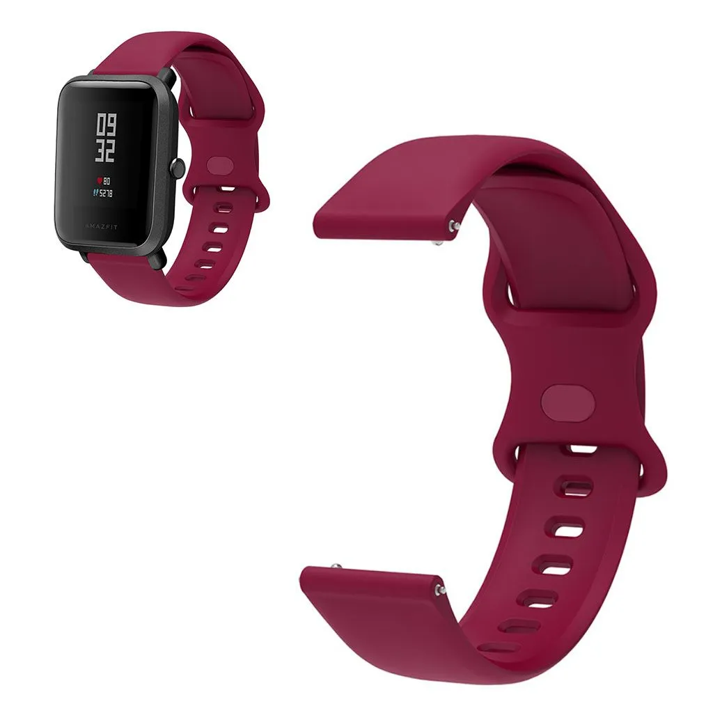 22mm Universal comfortable silicone watch strap - Wine Red