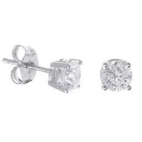 25 Point Round Brilliant Diamond Earrings